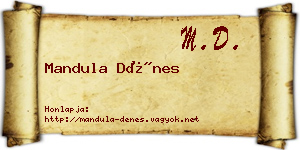 Mandula Dénes névjegykártya